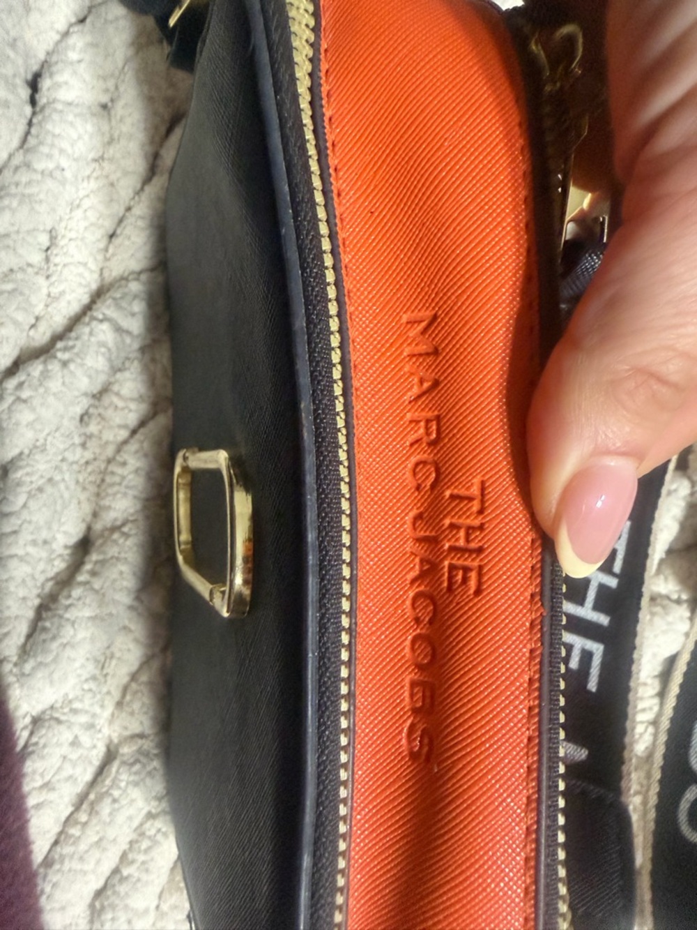 Marc Jacobs Black and Orange Crossbody Camera Bag with Gold Hardware - Picture 2 of 4